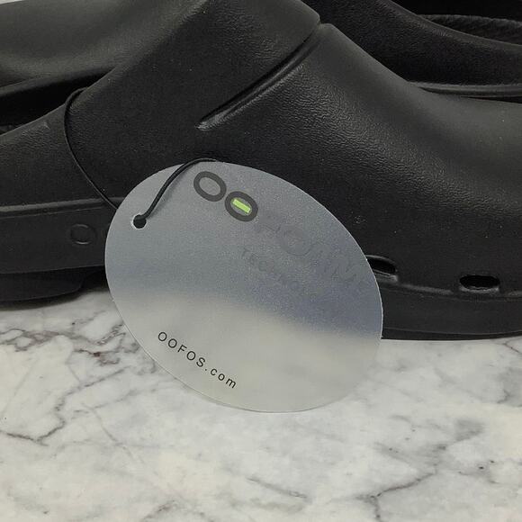 Oofos Mens 5 Womens 7 Black Oocloog Recovery Clog Mule Slip On Comfort H1-1 - Picture 8 of 9